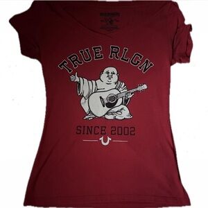 True Religion Red Graphic Fitted Tee